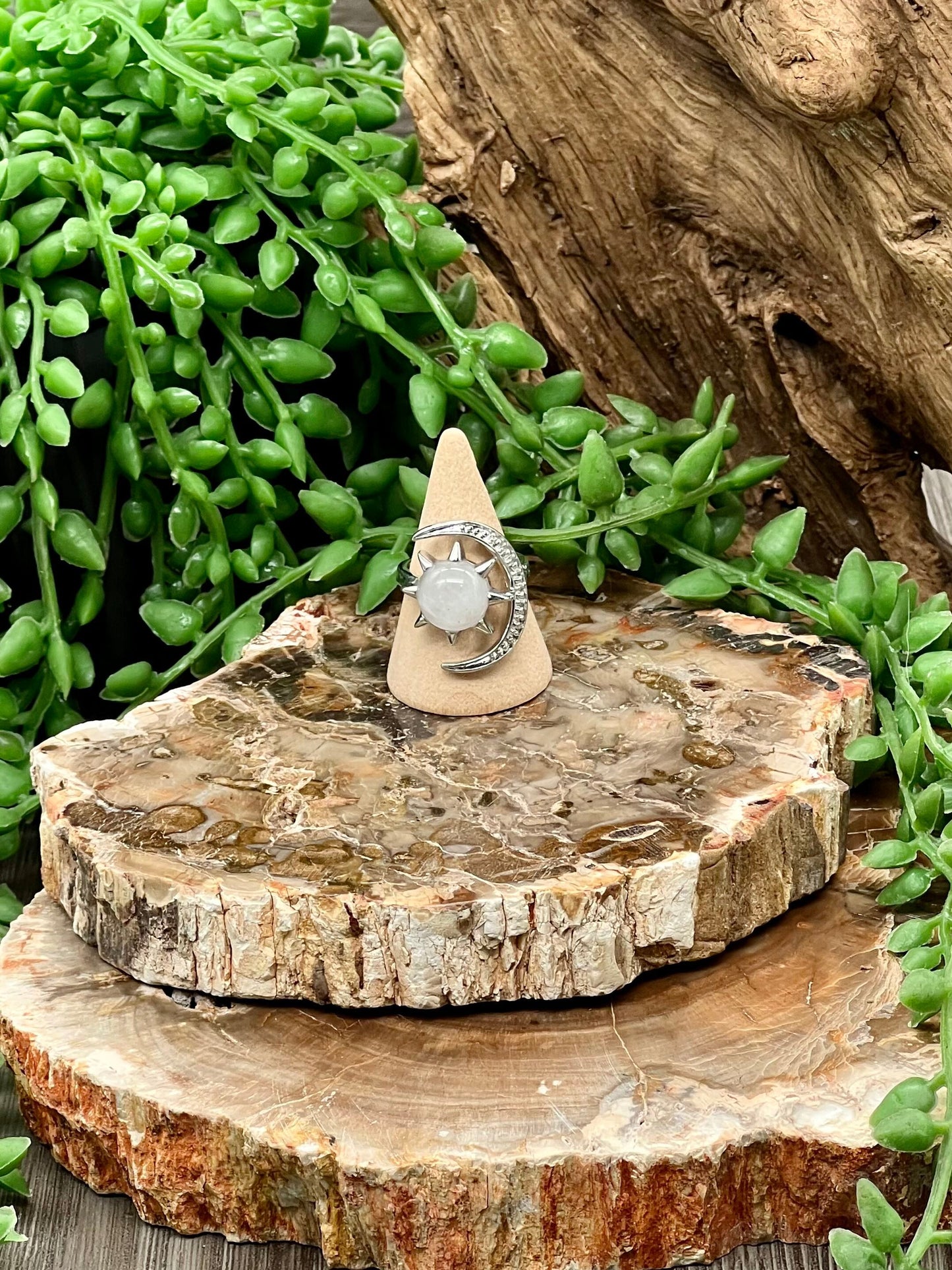 Clear Quartz Moon/Sun Ring