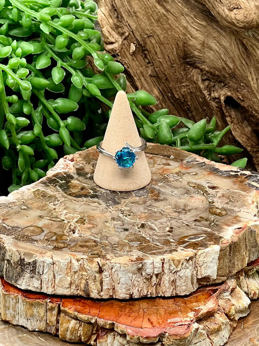 Blue Zircon Ring