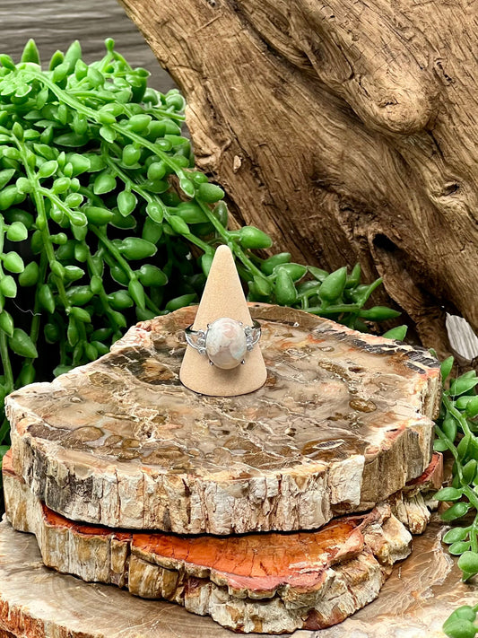 Flower Agate Ring