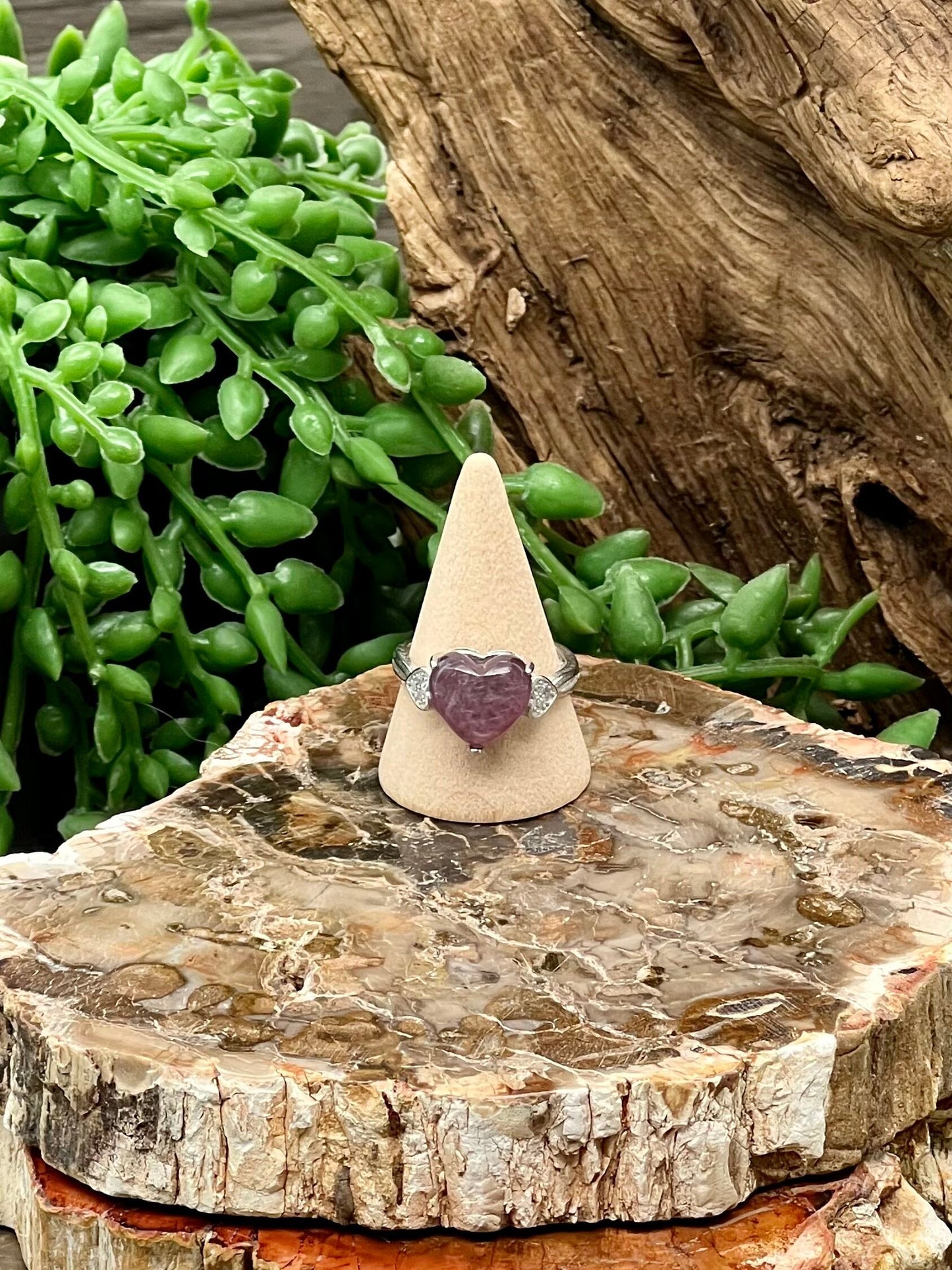 Purple Mica Heart Ring