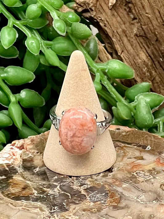 Flower Agate Ring