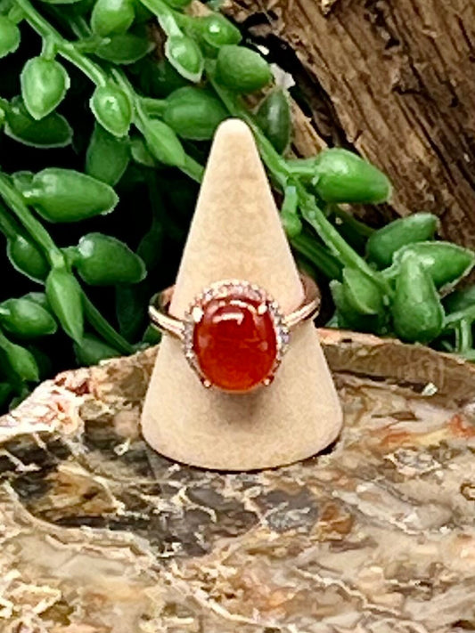 Carnelian Rose Gold Plated Ring