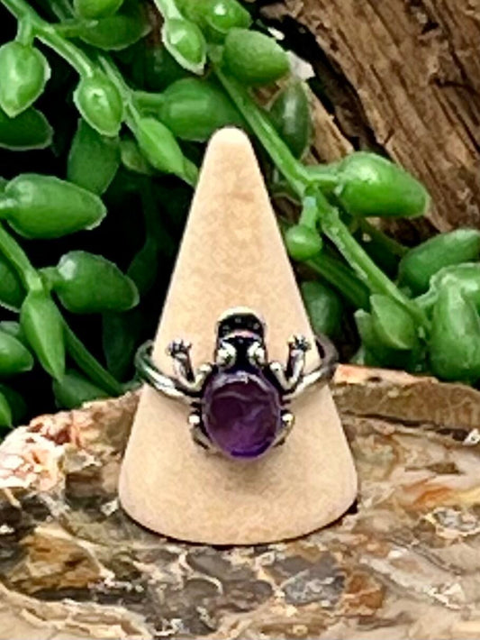 Amethyst Frog Ring