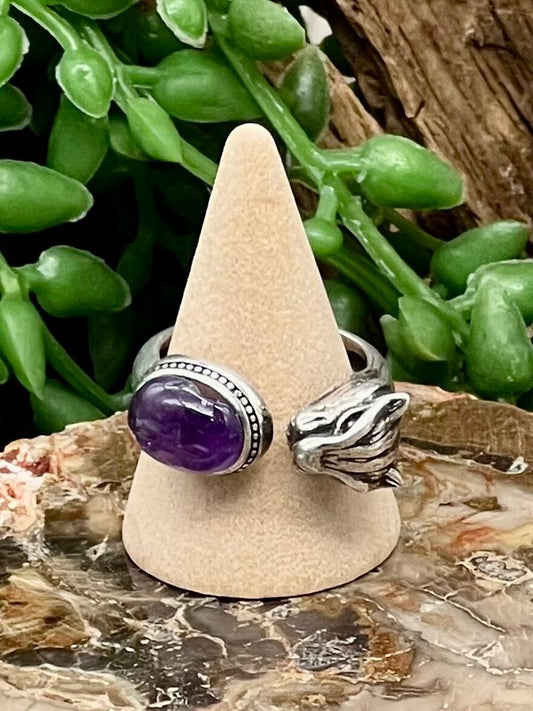 Amethyst Panther Ring