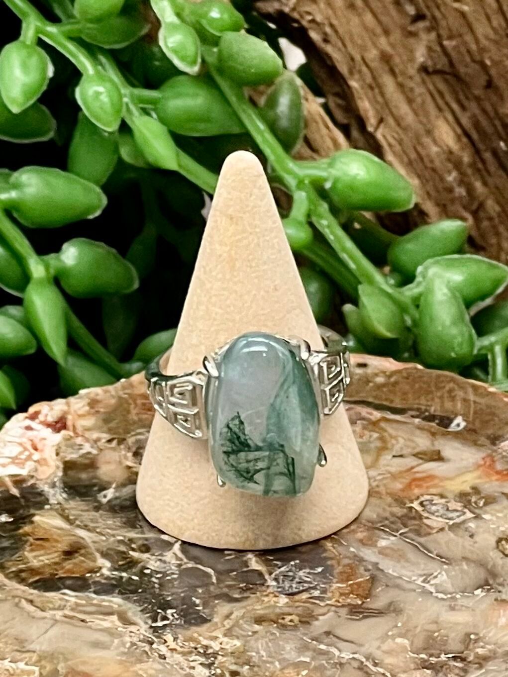 Moss Agate Ring