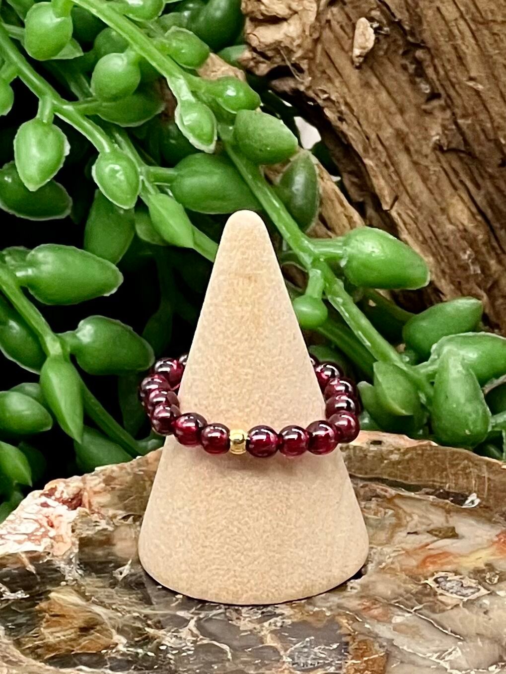 Garnet Bead Ring