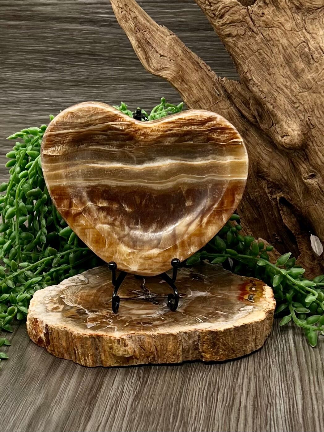 Banded Calcite Heart Bowl