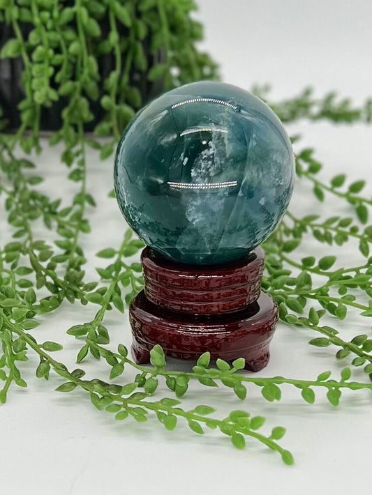 Deep Green/Blue Fluorite Sphere