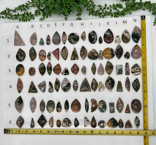 Natural Stone Cabochon (Board 1, Row 1-6)