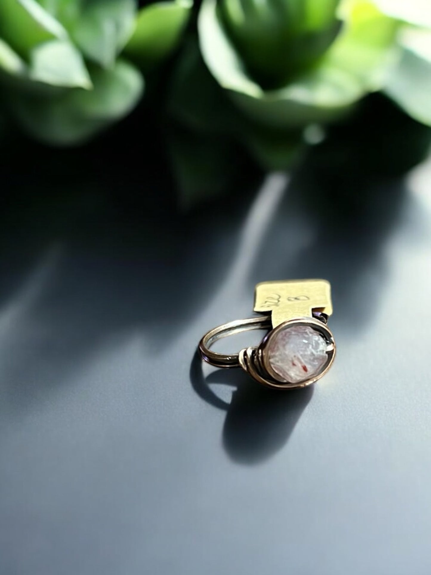 Strawberry Quartz in Antique Copper Ring