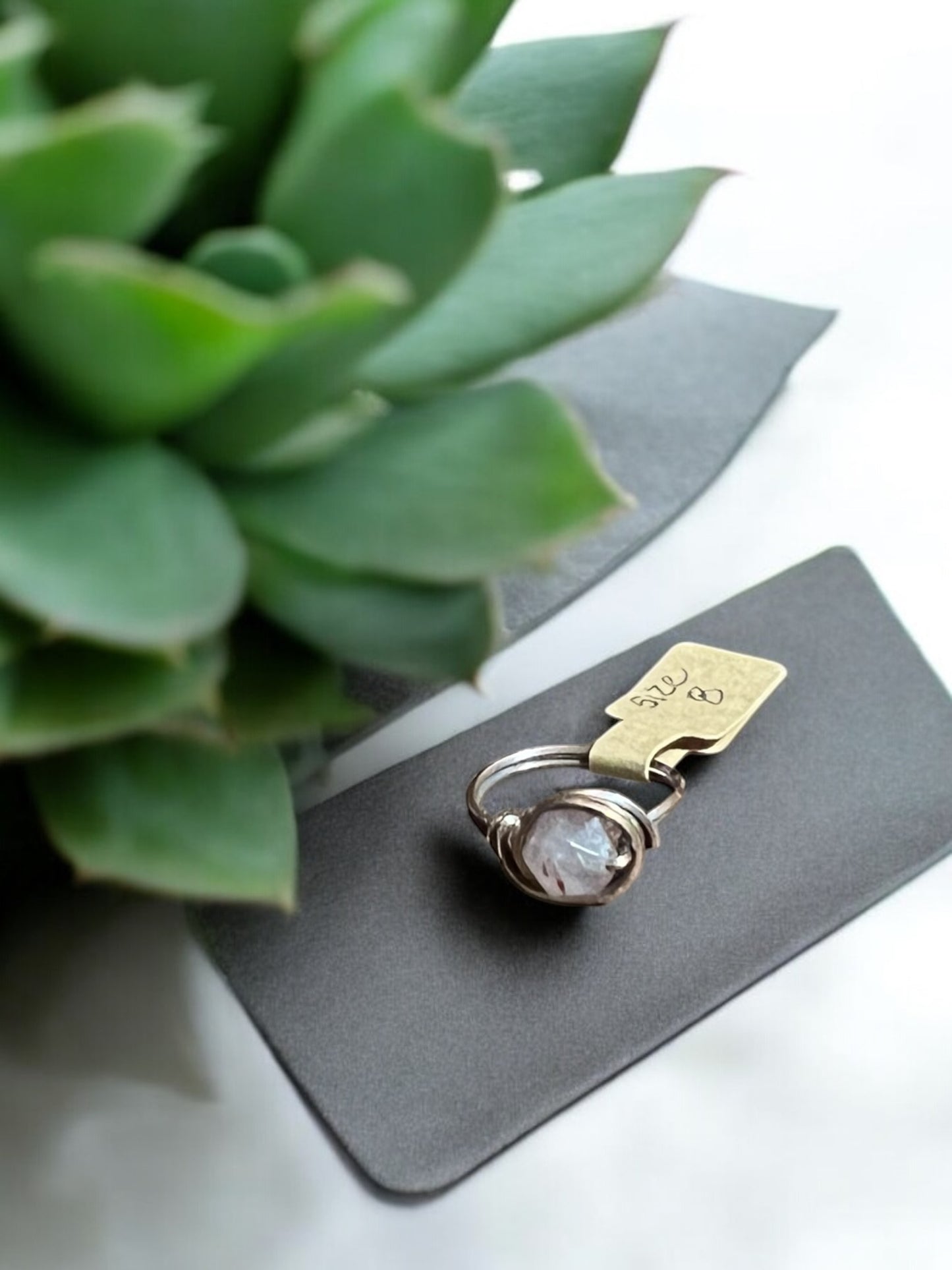 Strawberry Quartz in Antique Copper Ring