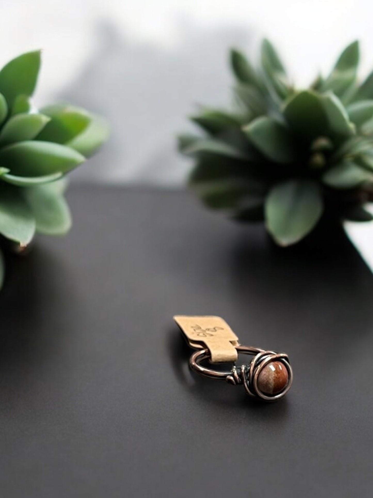 Polychrome Jasper in Antique Copper Ring