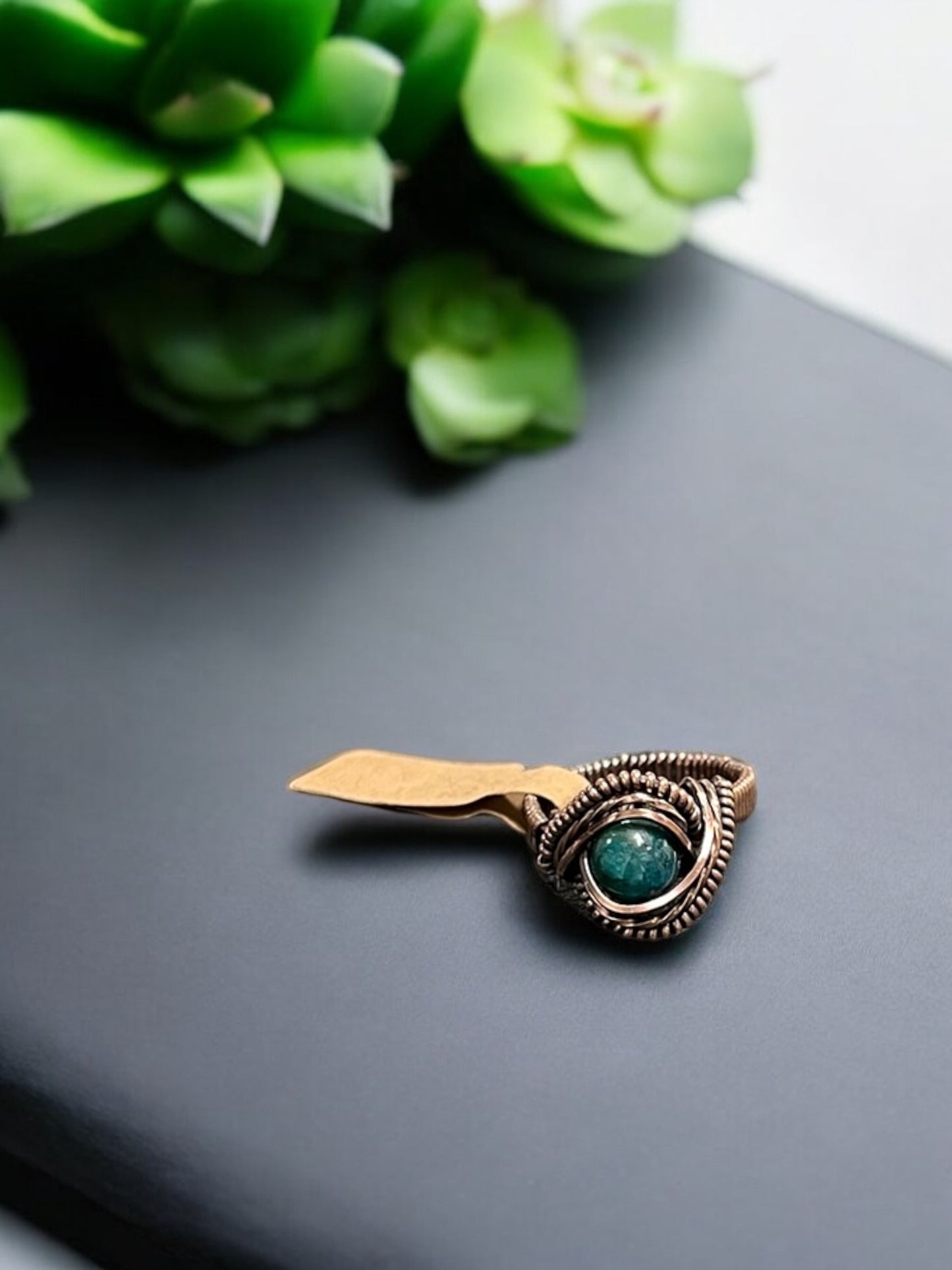 Blue Appetite in Antique Copper Ring