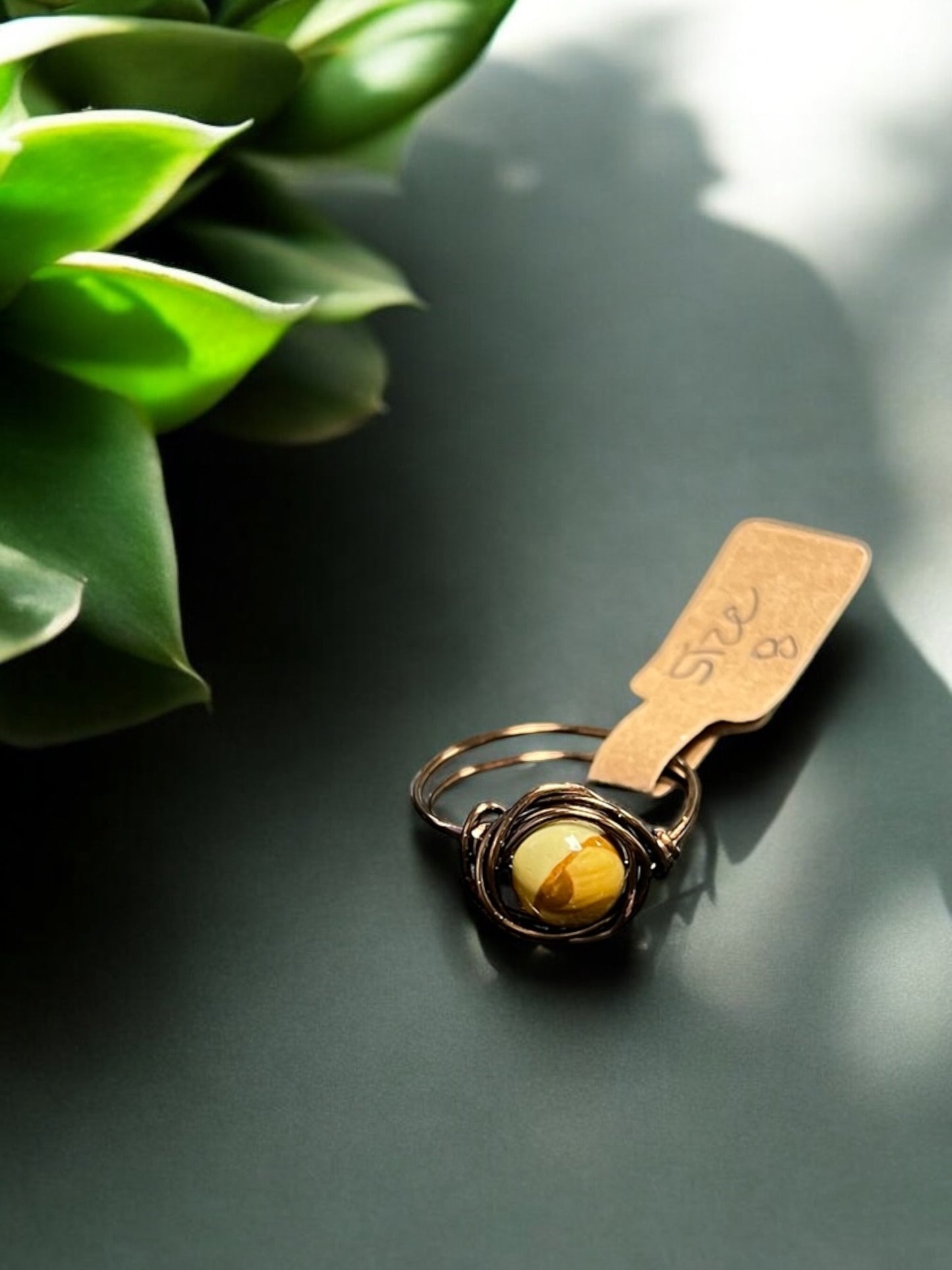 Polychrome Jasper in Antique Copper Ring