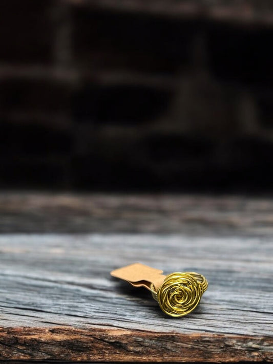 Golden Colored Copper Twisted Flower Ring