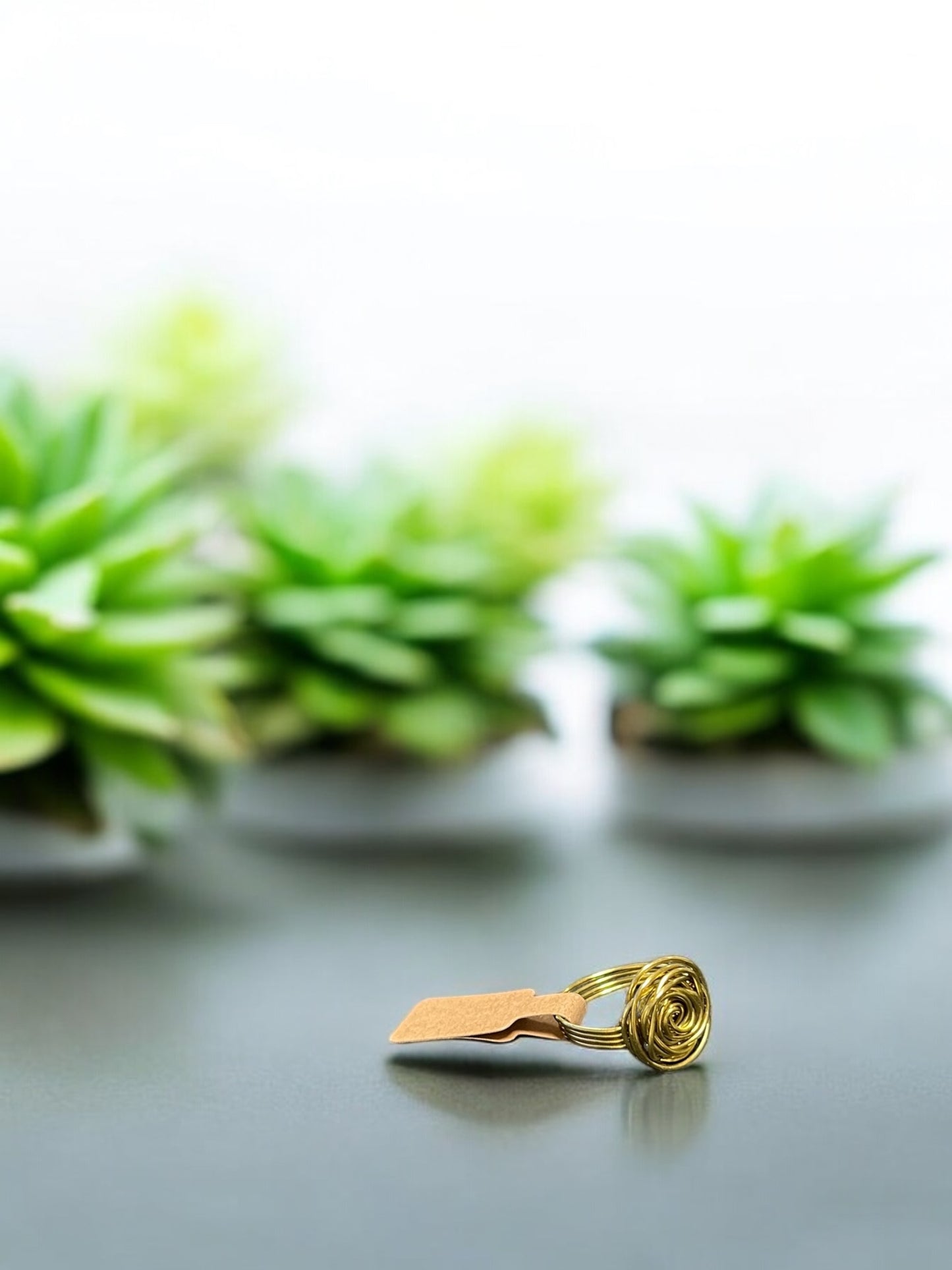 Golden Colored Copper Twisted Flower Ring