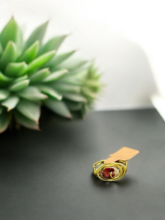 Polychrome Jasper in Golden Copper Ring