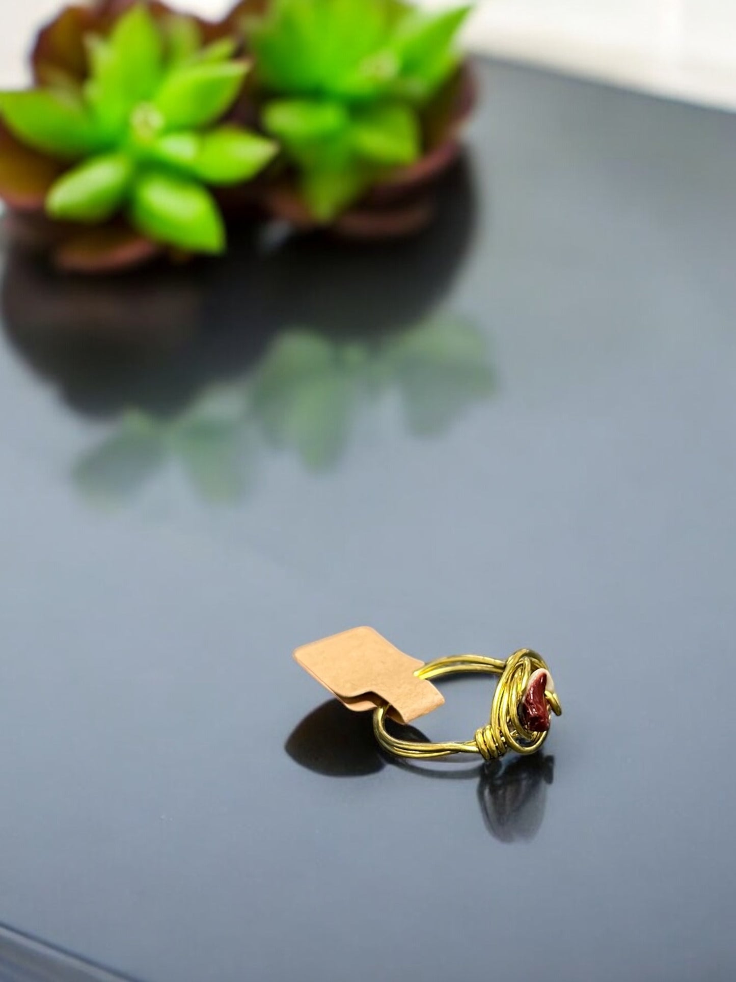 Polychrome Jasper in Golden Copper Ring