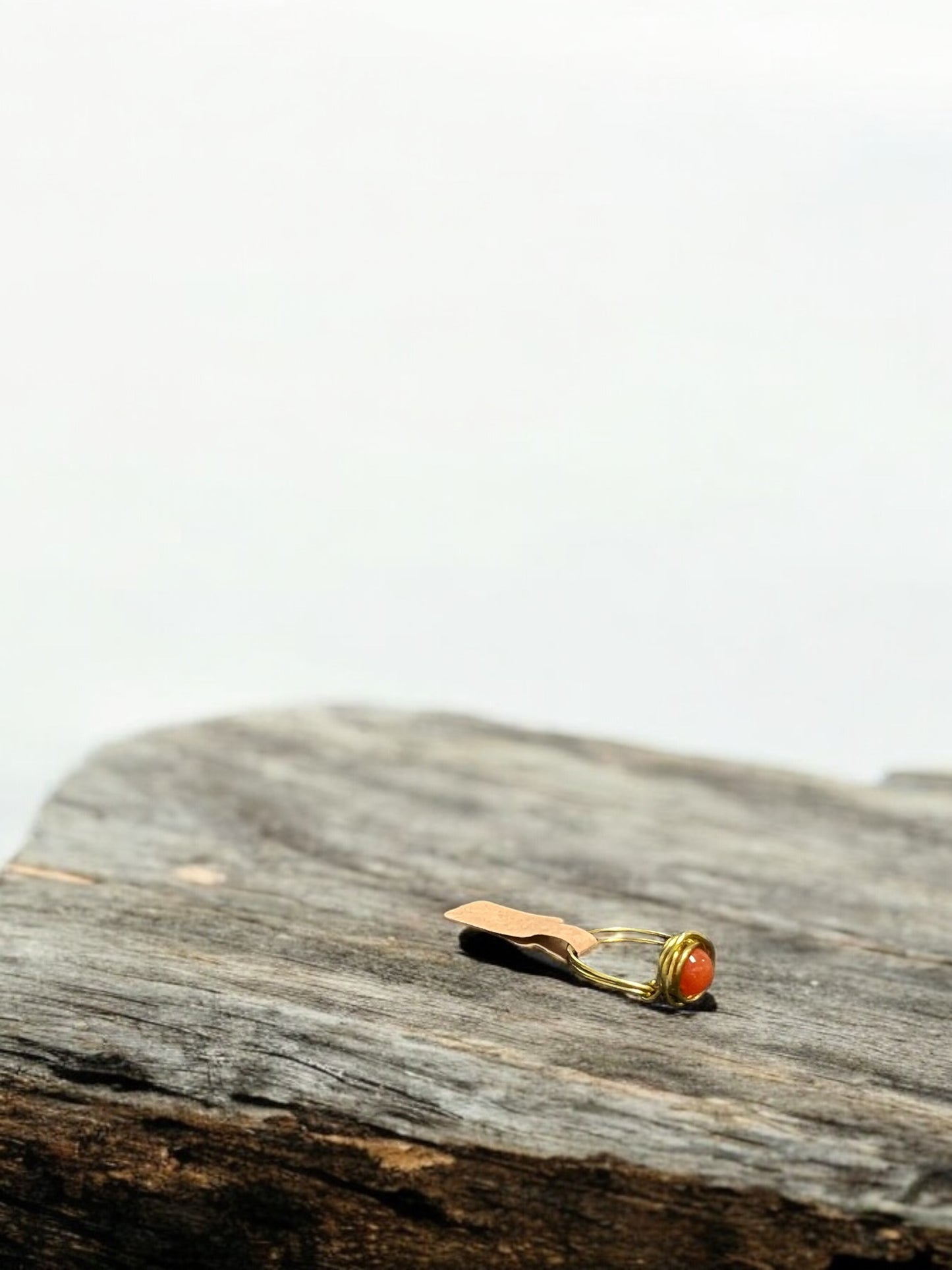 Yan Yuan Agate in Golden Copper Ring