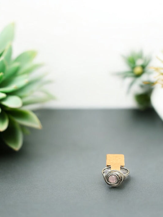 Cat Eye in Silver Colored Copper Ring