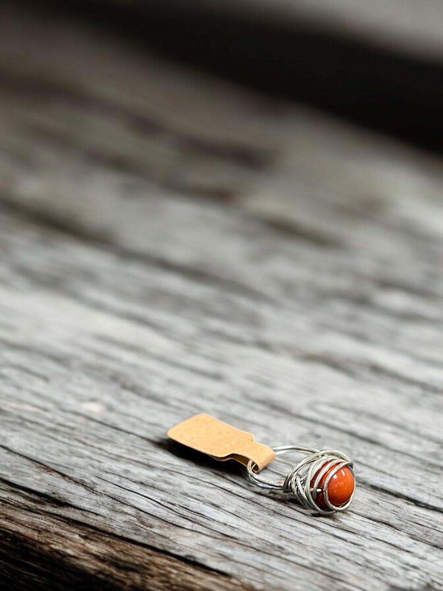 Yan Yuan Agate in Silver Colored Copper Ring