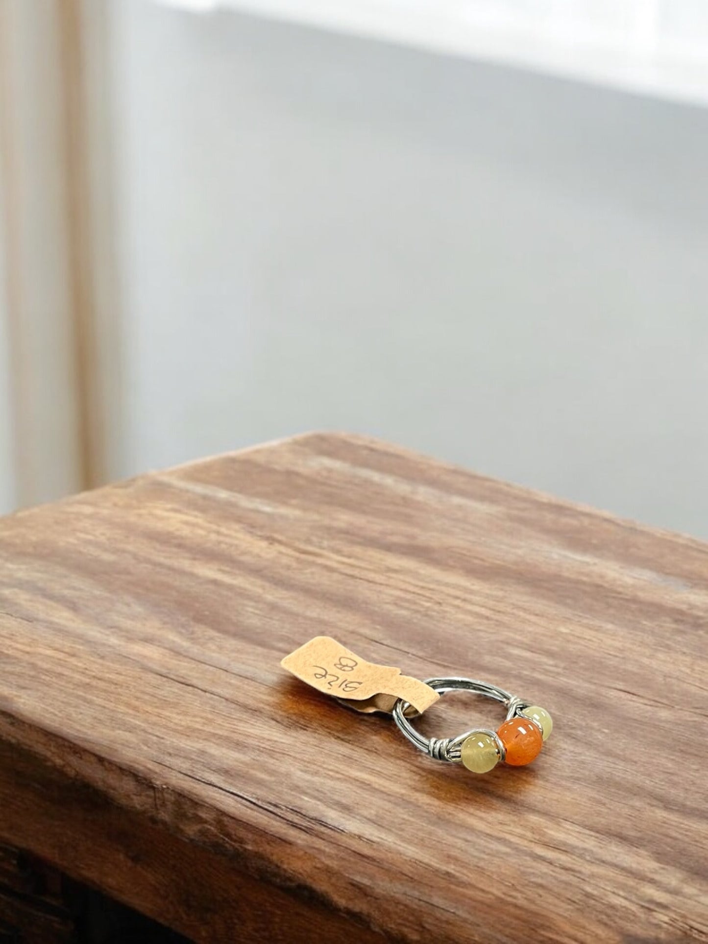 Yan Yuan Agate in Silver Colored Copper Ring